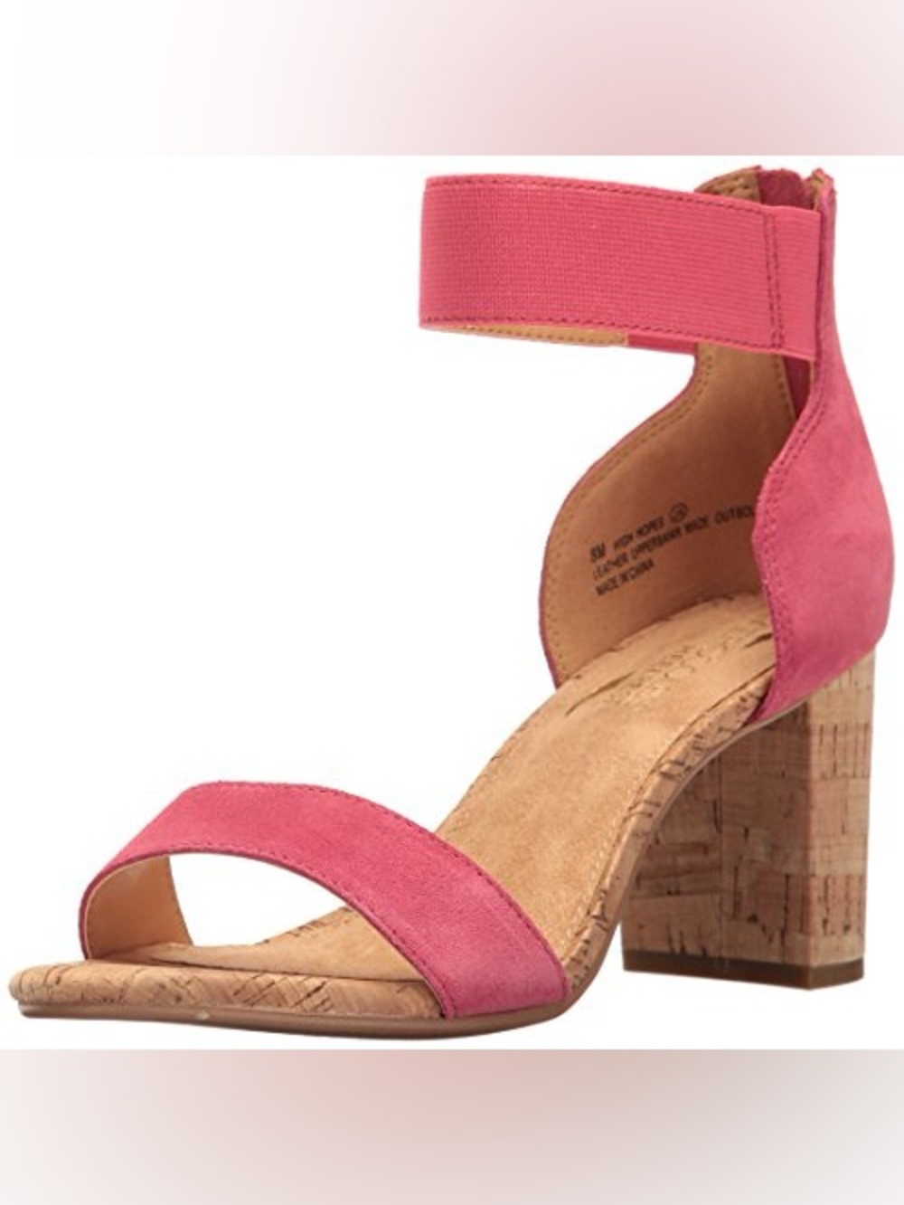 NWOT! Aerosoles High Hopes Pink Suede Cork Heeled Sandals Size 9
